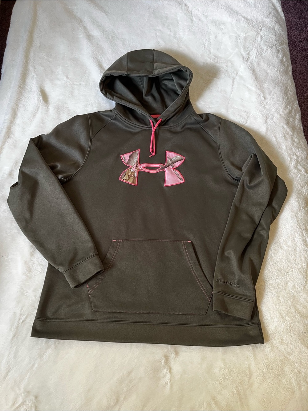 XL Women’s Under Armour Hoodie Olive Green Storm ColdGear